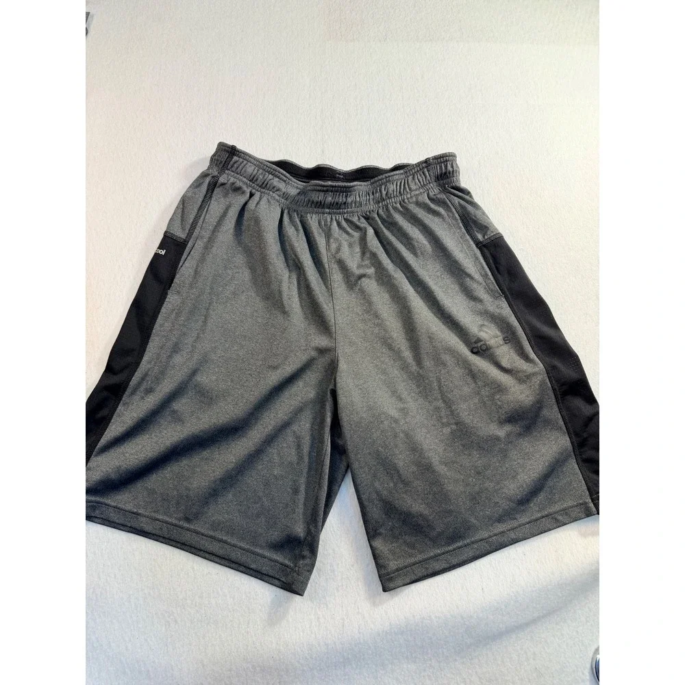 Adidas Climacool Mens Athletic Shorts Grey Black Heather Pockets Size L